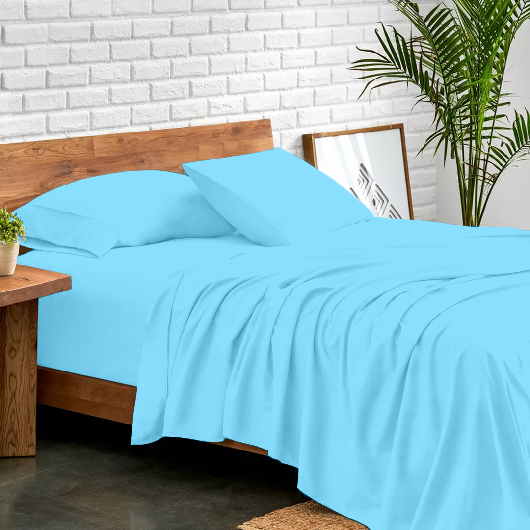 Light Blue Sheet Set Bliss Solid Sateen