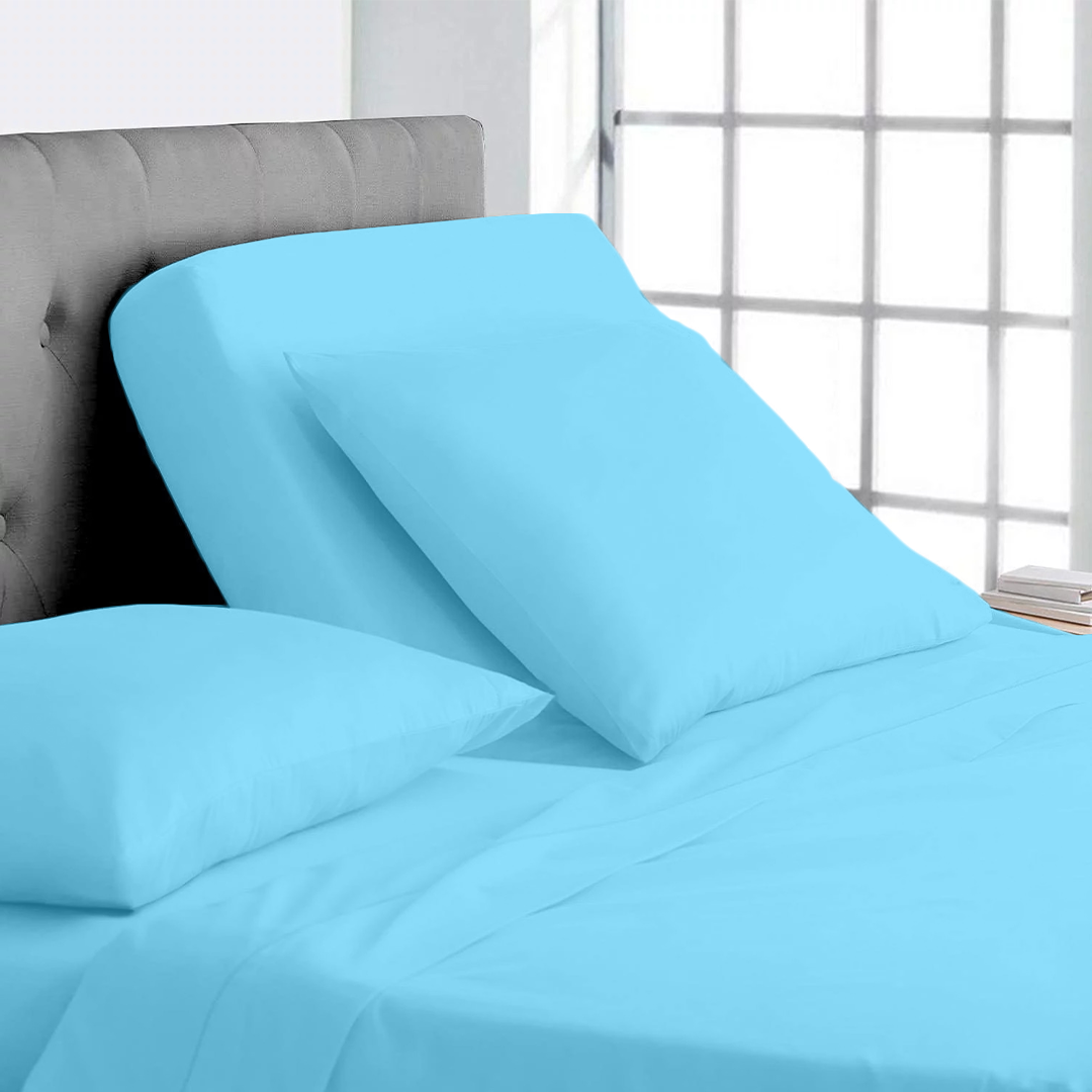 Light Blue Top Split Sheet Set 34 Inches Solid Bliss