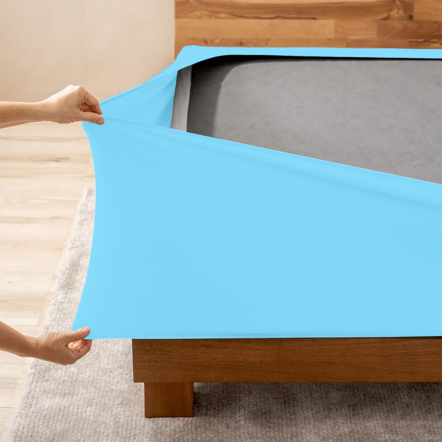 Light Blue Box Spring Cover