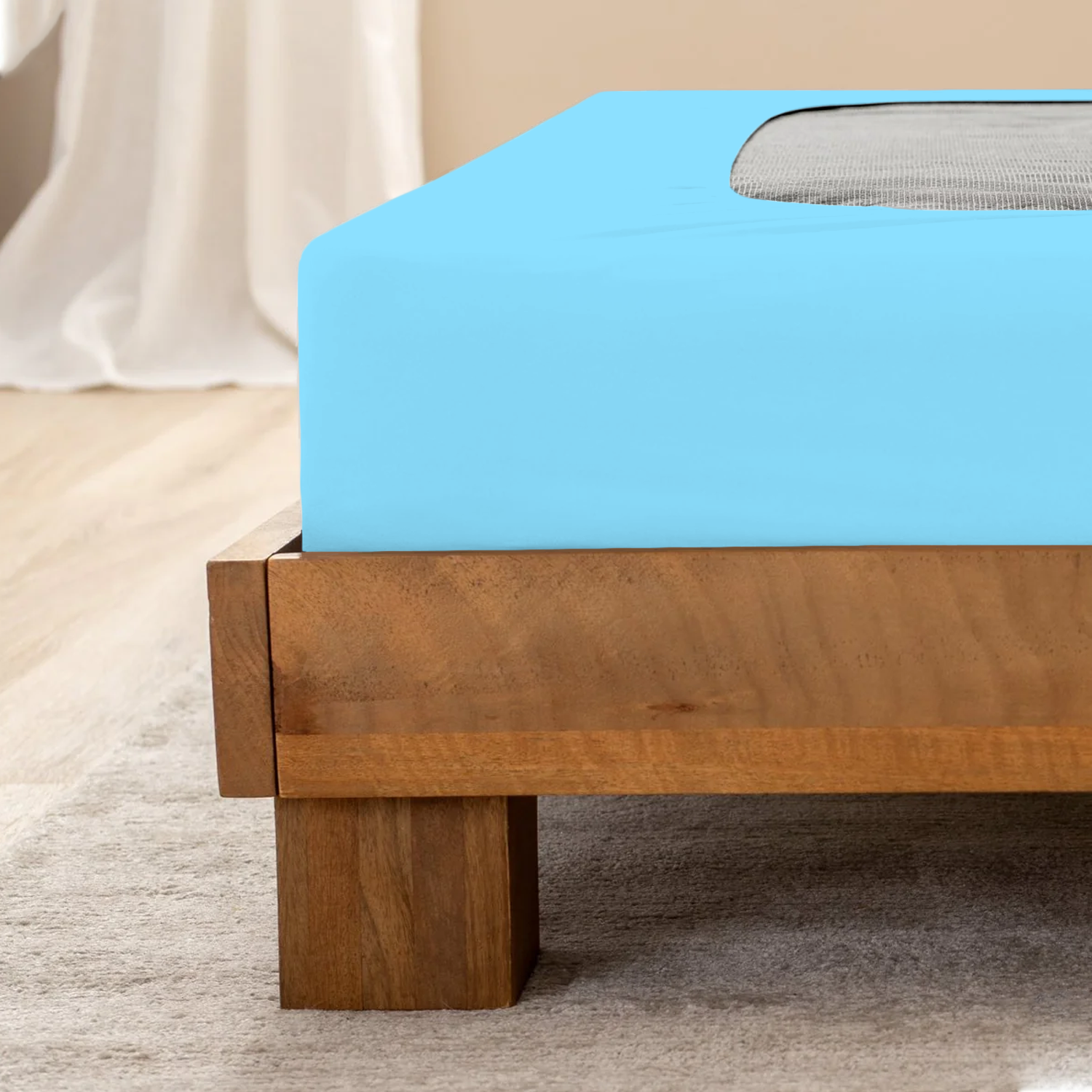 Light Blue Box Spring Cover