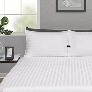 White Stripe Fitted Sheet Bliss Sateen