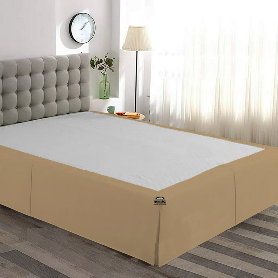 Get Taupe Bed Skirts 100 Cotton AanyaLinen