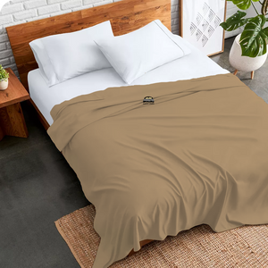 Taupe Flat Sheet Solid Bliss Sateen