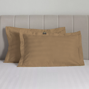 Taupe Stripe Pillow Shams Comfy Sateen