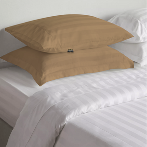 Taupe Stripe Pillow Shams Comfy Sateen