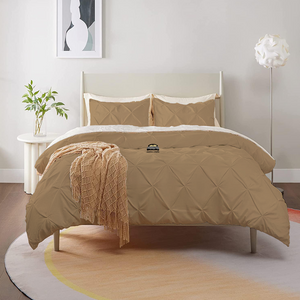 Taupe Pintuck Duvet Cover Set Bliss