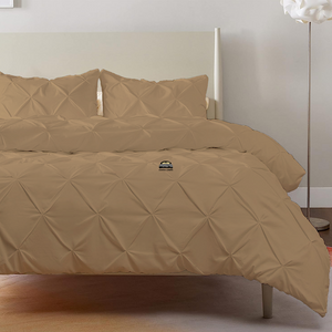 Taupe Pintuck Duvet Cover Set Bliss