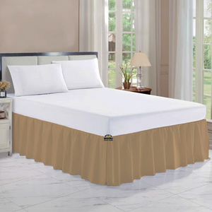Comfy Taupe Gathered Bed Skirt Solid