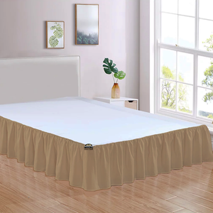 Comfy Taupe Gathered Bed Skirt Solid