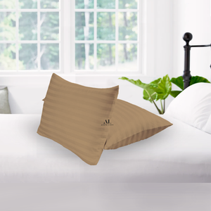 Taupe Stripe Pillowcase Comfy Sateen