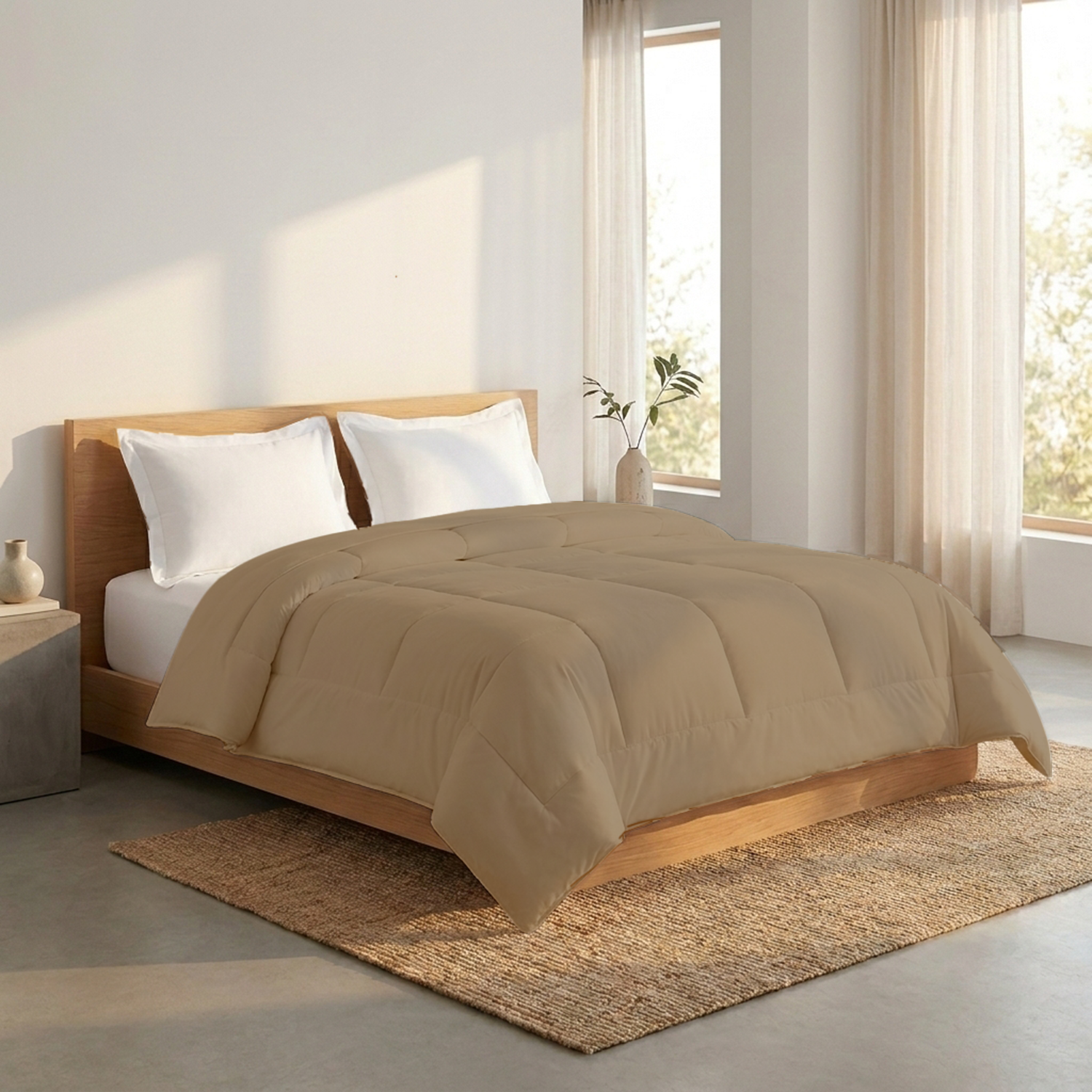 Taupe Comforter 400 GSM Bliss Cotton Sateen