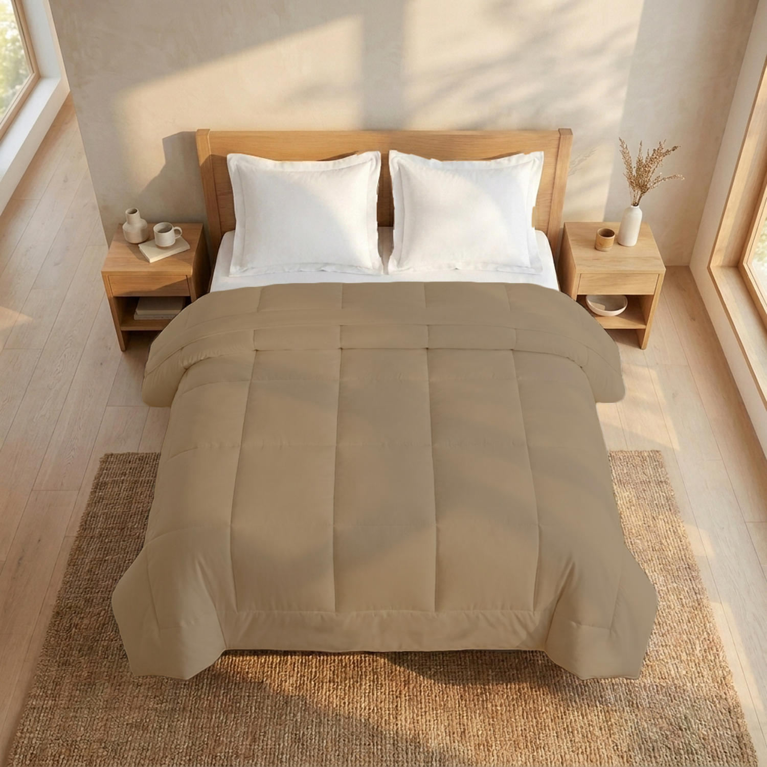 Taupe Comforter 400 GSM Bliss Cotton Sateen