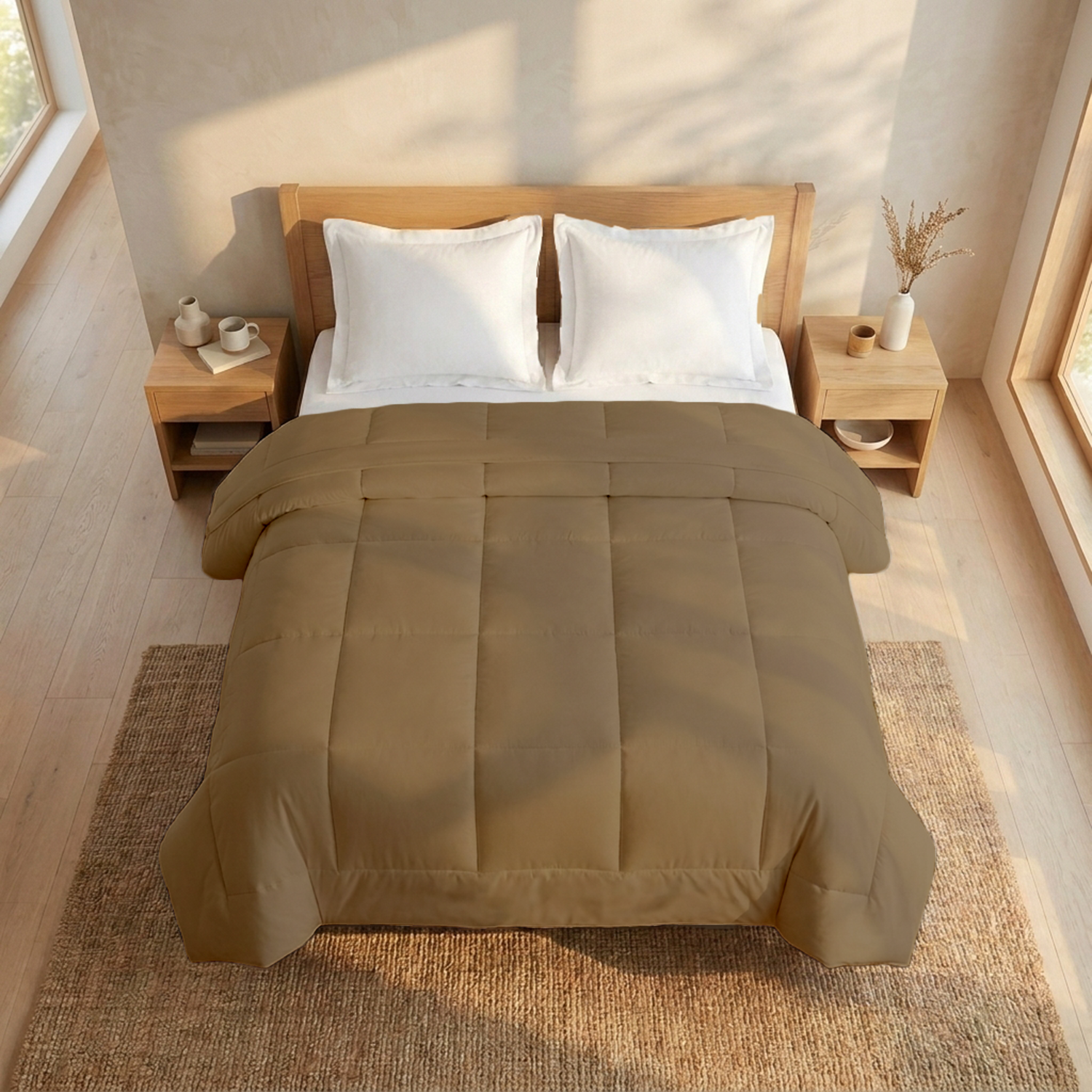 Comfy Taupe Comforter 400 GSM Cotton Sateen