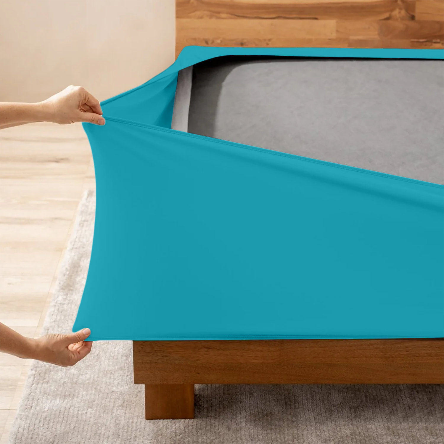 Turquoise Box Spring Cover