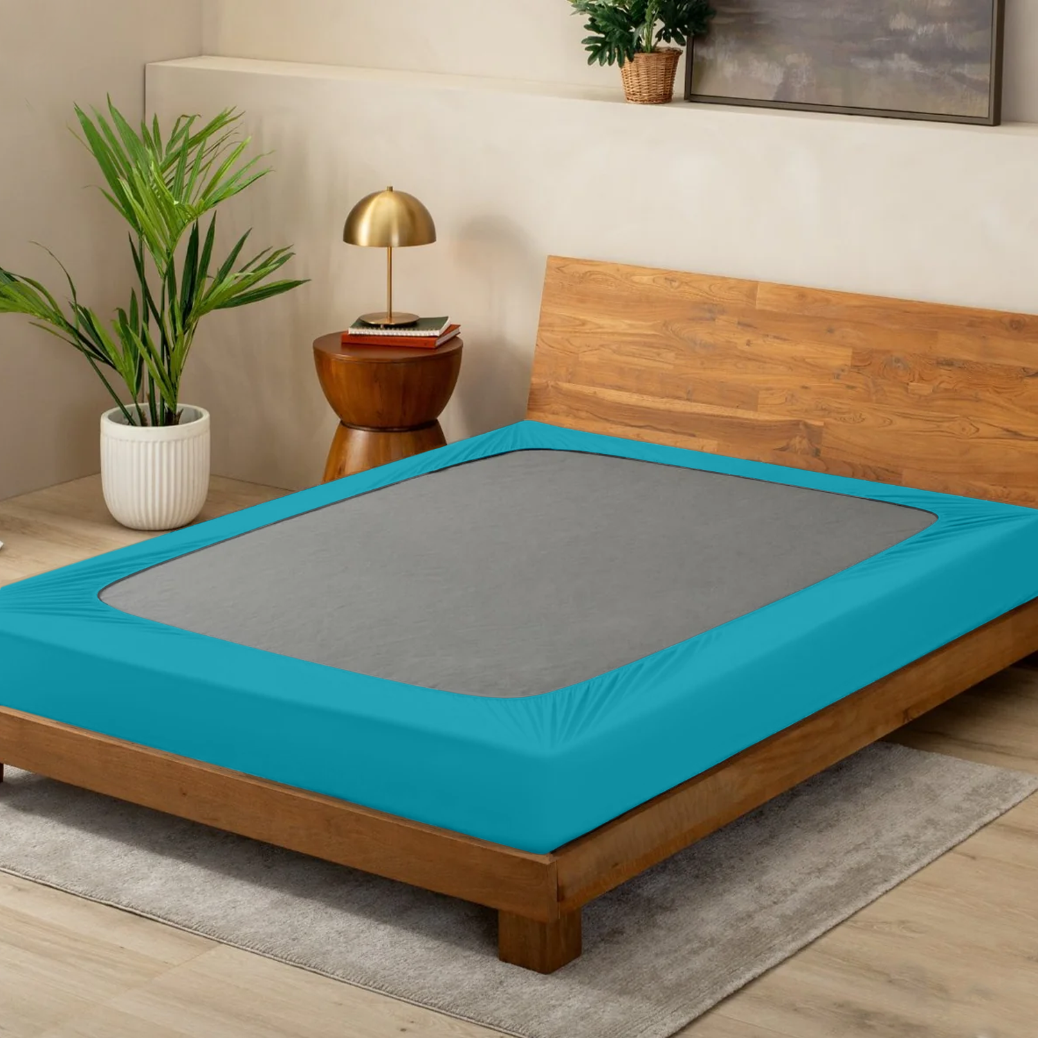 Turquoise Box Spring Cover