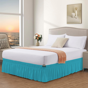 Turquoise Wrap Around Bed Skirt Comfy Sateen