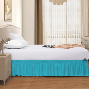 Turquoise Wrap Around Bed Skirt Comfy Sateen