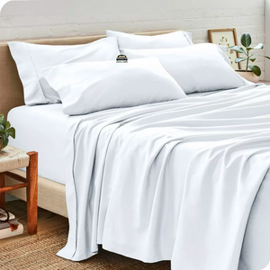 White Sheet Set with Extra Pillowcase Solid Bliss Sateen