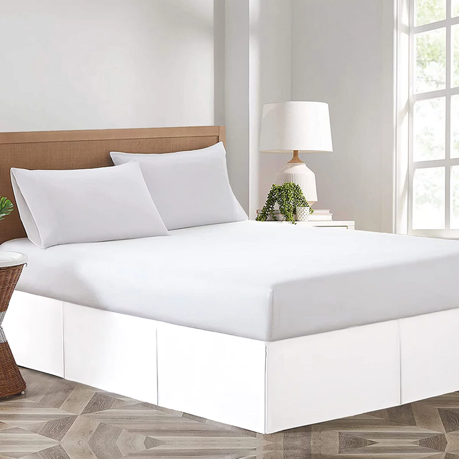 White linen bed skirt queen hotsell