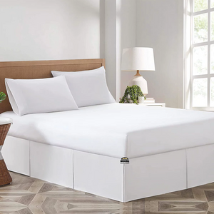 White Bed Skirt Solid Comfy Sateen