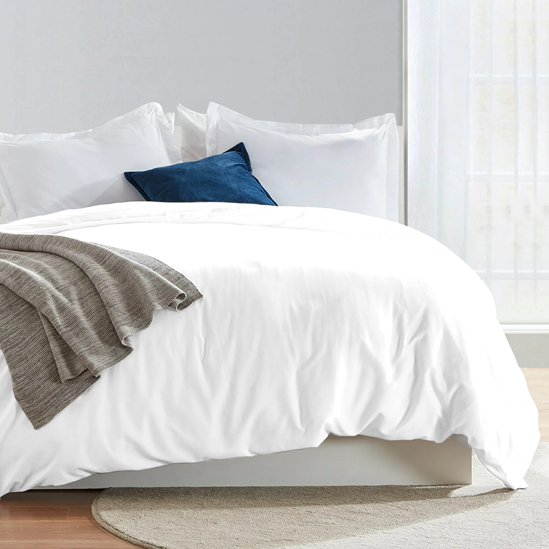 White Duvet Cover Bliss Solid Sateen