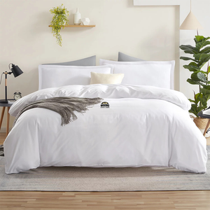 White Duvet Cover Set Solid Comfy Sateen
