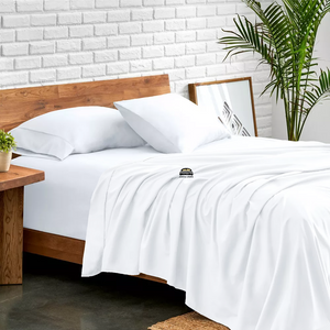 White Cotton Flat Sheet Solid Bliss