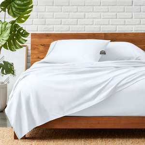 White Flat Sheet with Pillowcase Comfy Solid Sateen