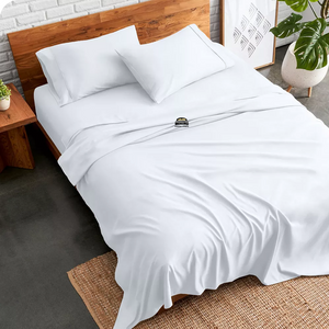 White Cotton Sheet Set Solid Comfy Sateen