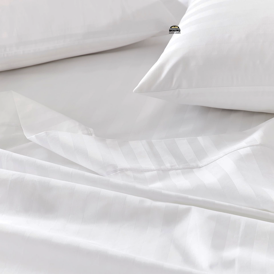 White Stripe sheet set King, Queen AanyaLinen