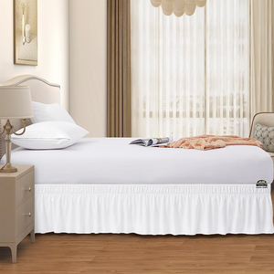 White Wrap Around Bed Skirt Solid Comfy Sateen