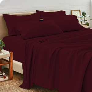 Wine Sheet Set with Extra Pillowcase Solid Comfy Sateen
