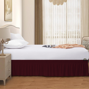 Wine Wrap Around Bed Skirt Solid Comfy Sateen