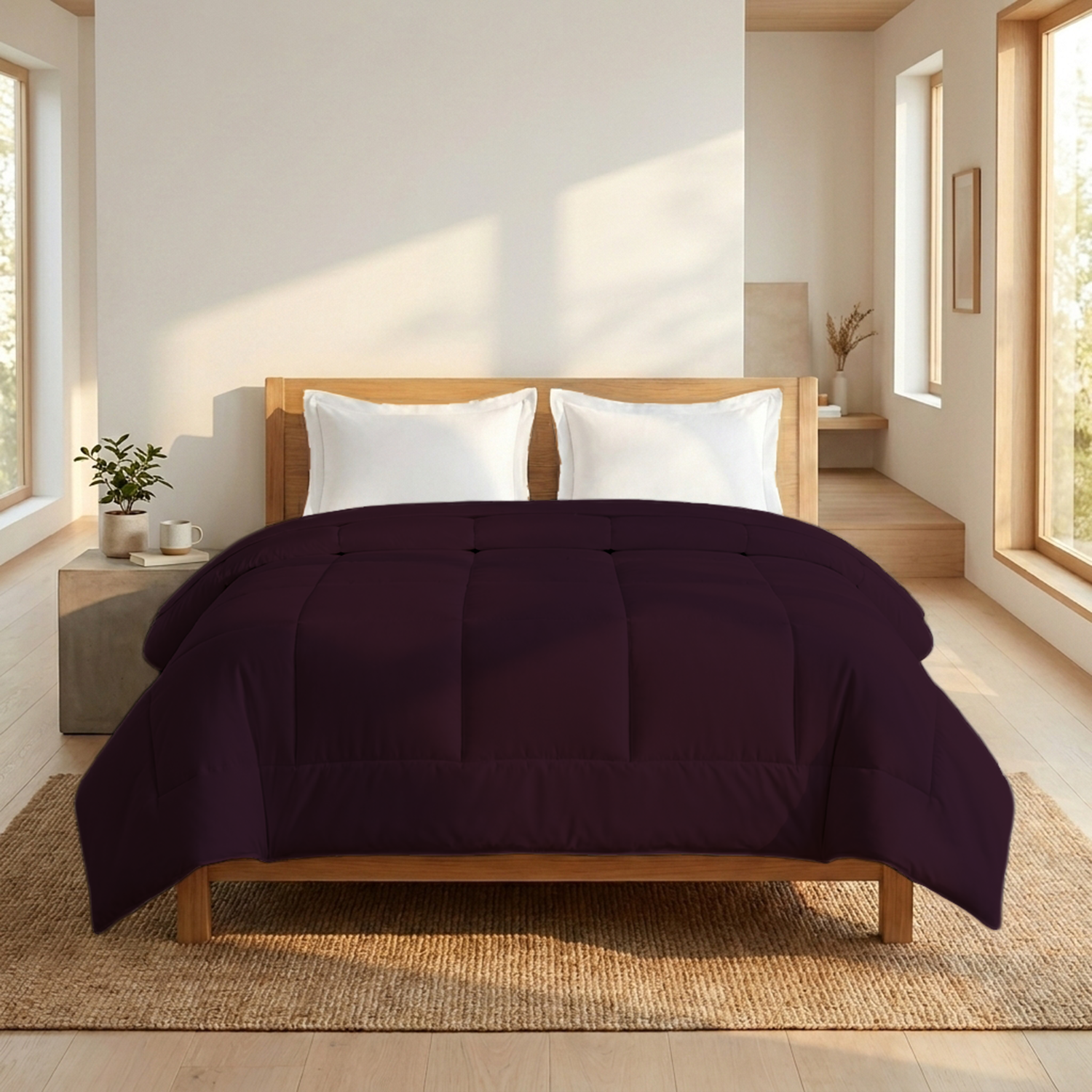 Wine Comforter 400 GSM Comfy Cotton Sateen
