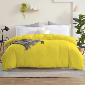 Yellow Cotton Duvet Cover Solid Comfy Sateen