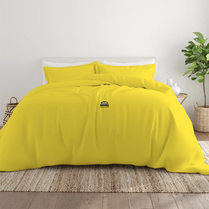 Yellow Duvet Cover Set Solid Comfy Sateen