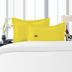 Yellow Pillow Shams Solid Comfy Sateen