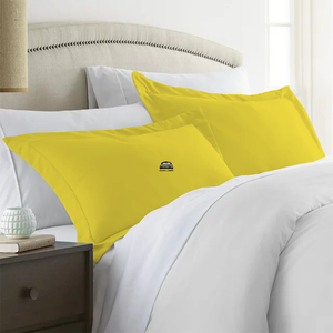 Yellow Pillow Shams Solid Comfy Sateen