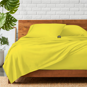 Yellow Bed Sheets Set Comfy Solid