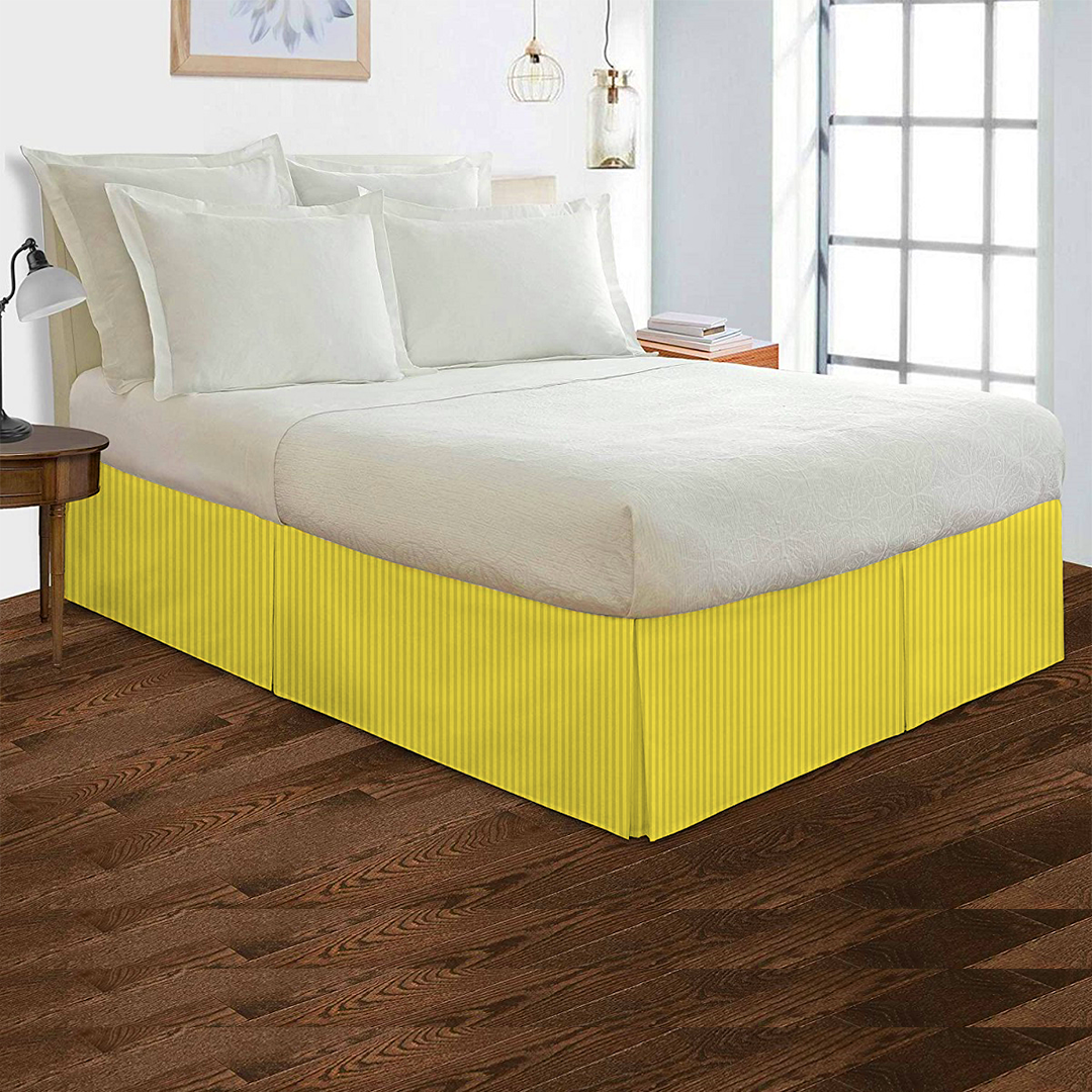 Sensational Yellow Stripe Bed Skirt Any Bed Sizes AanyaLinen