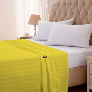 Yellow Stripe Flat Sheet Comfy Sateen