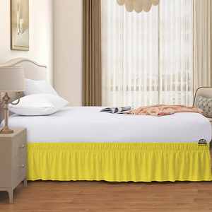 Yellow Wrap Around Bed Skirt Solid Comfy Sateen
