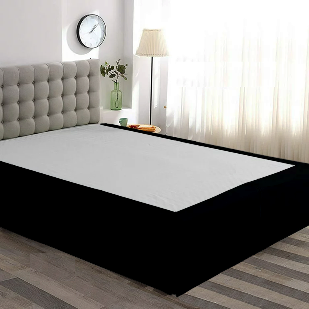Black Bedskirt Solid Comfy Sateen