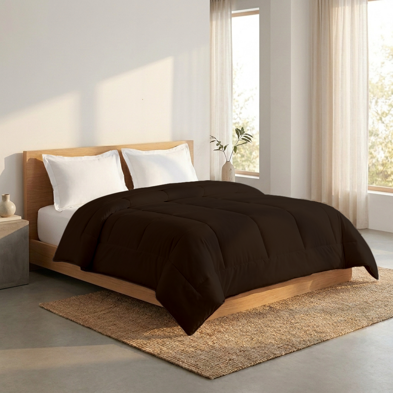 Chocolate Brown Comforter 400 GSM Bliss Cotton Sateen
