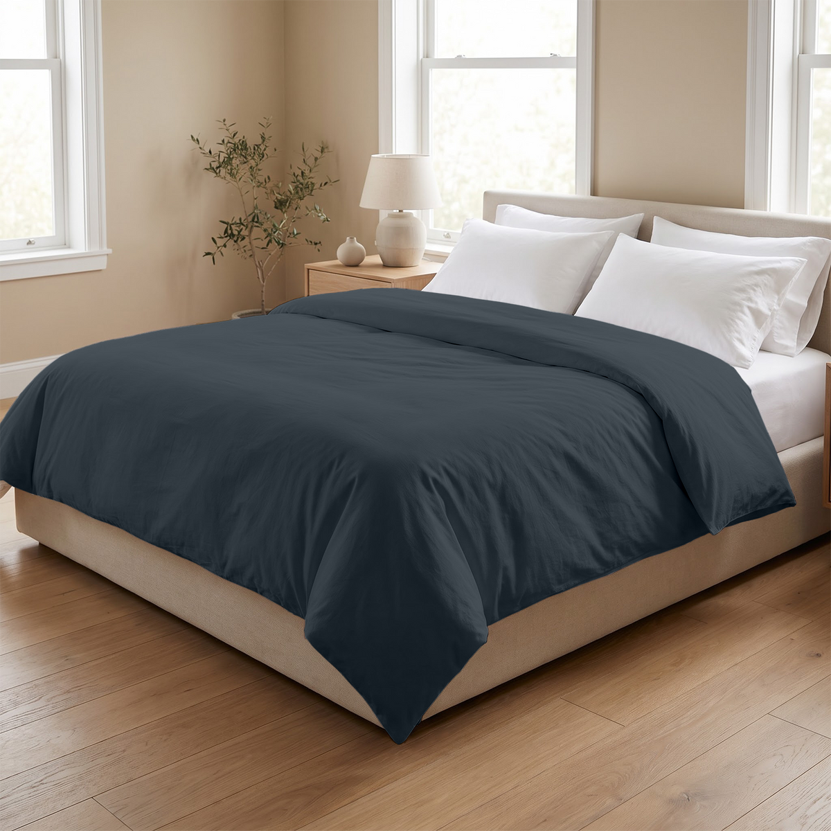 Medium Blue 600 Thread Count Duvet Cover | 100% Cotton Sateen