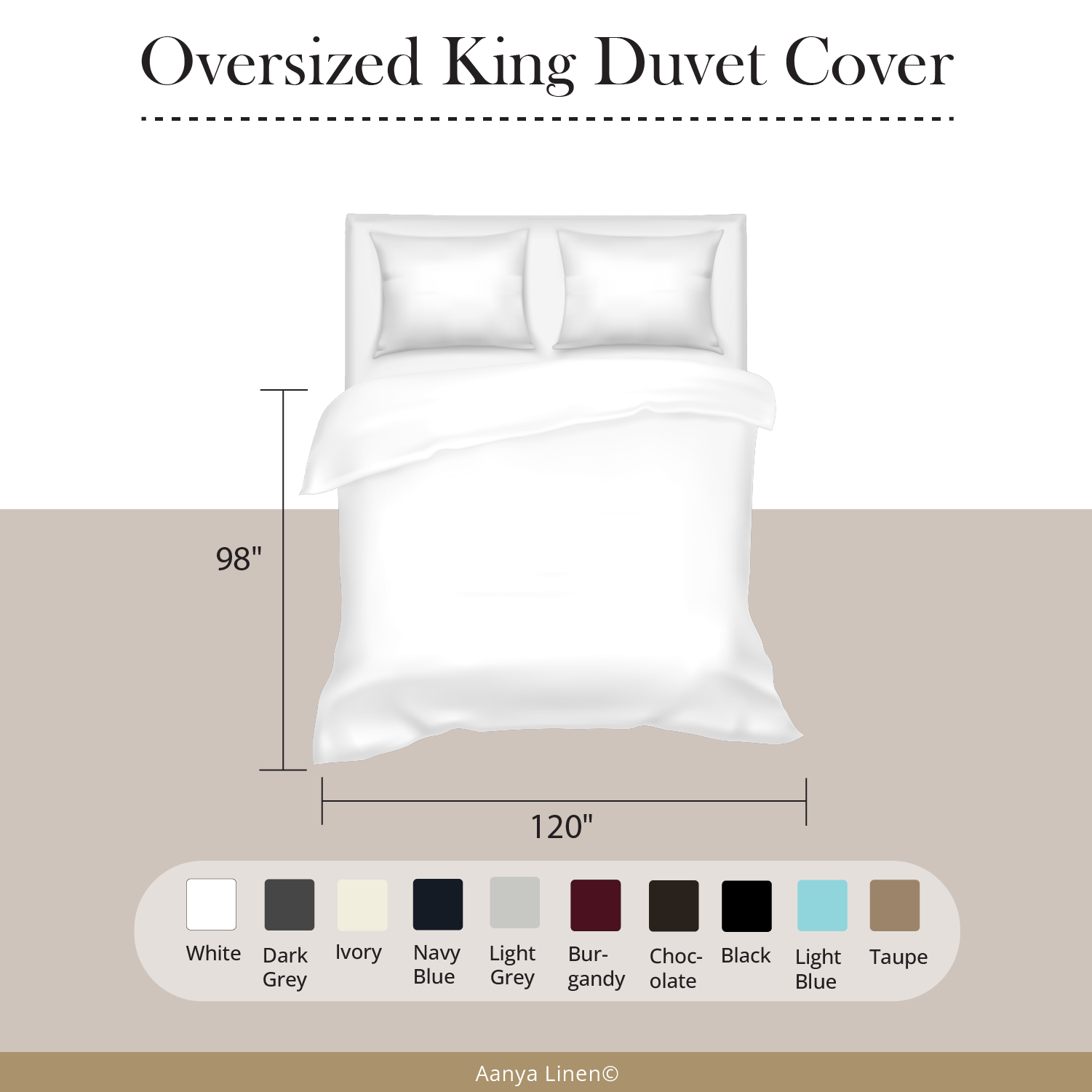 Oversized King Duvet Cover 120" x 98"