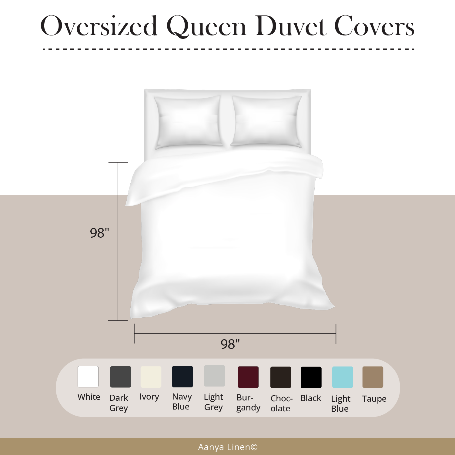 Oversized Queen Duvet Covers - (98" x 98")