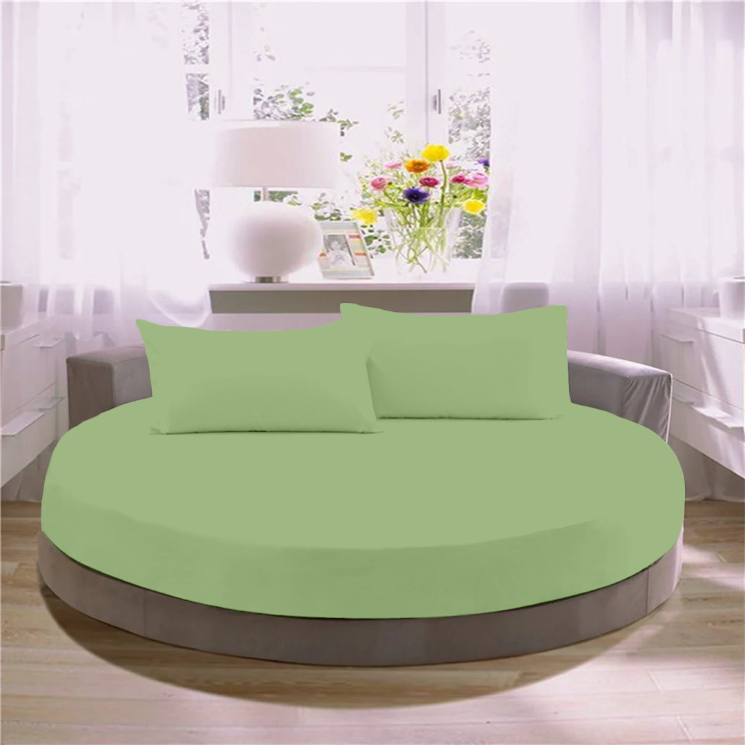 Sage Green Round Fitted Bed Sheets