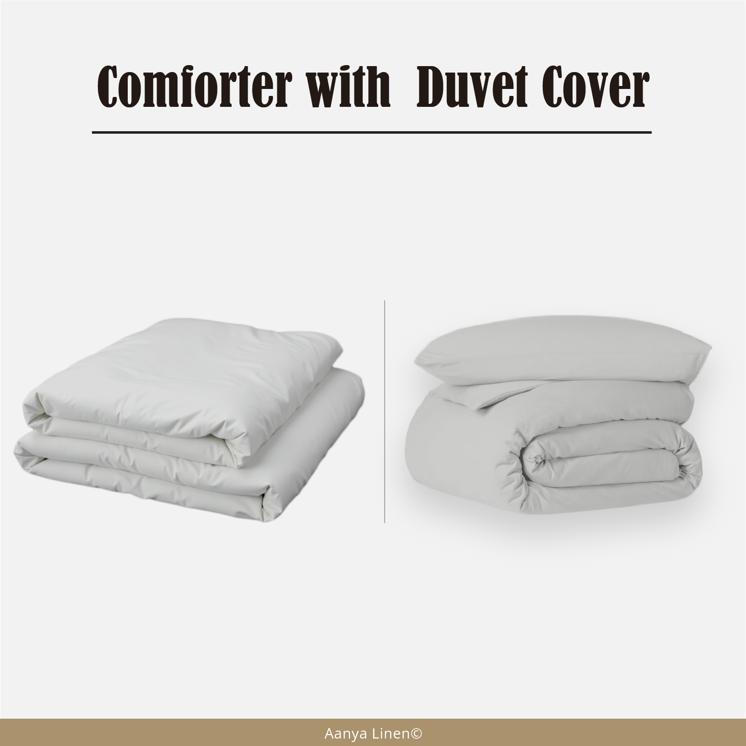 Light Grey Comforter with Duvet Cover