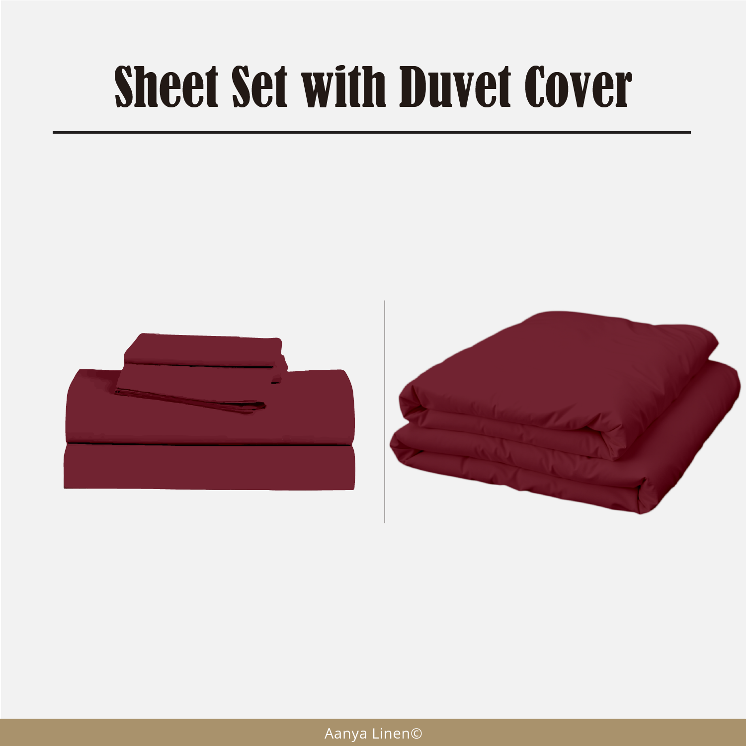 Burgundy Sheet Set with Duvet Cover